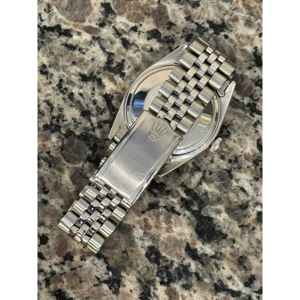 Rolex Datejust 36mm 1603 1988 Hashed Engine Turn Bezel Jubilee Band Blue Dial - Picture 8 of 11